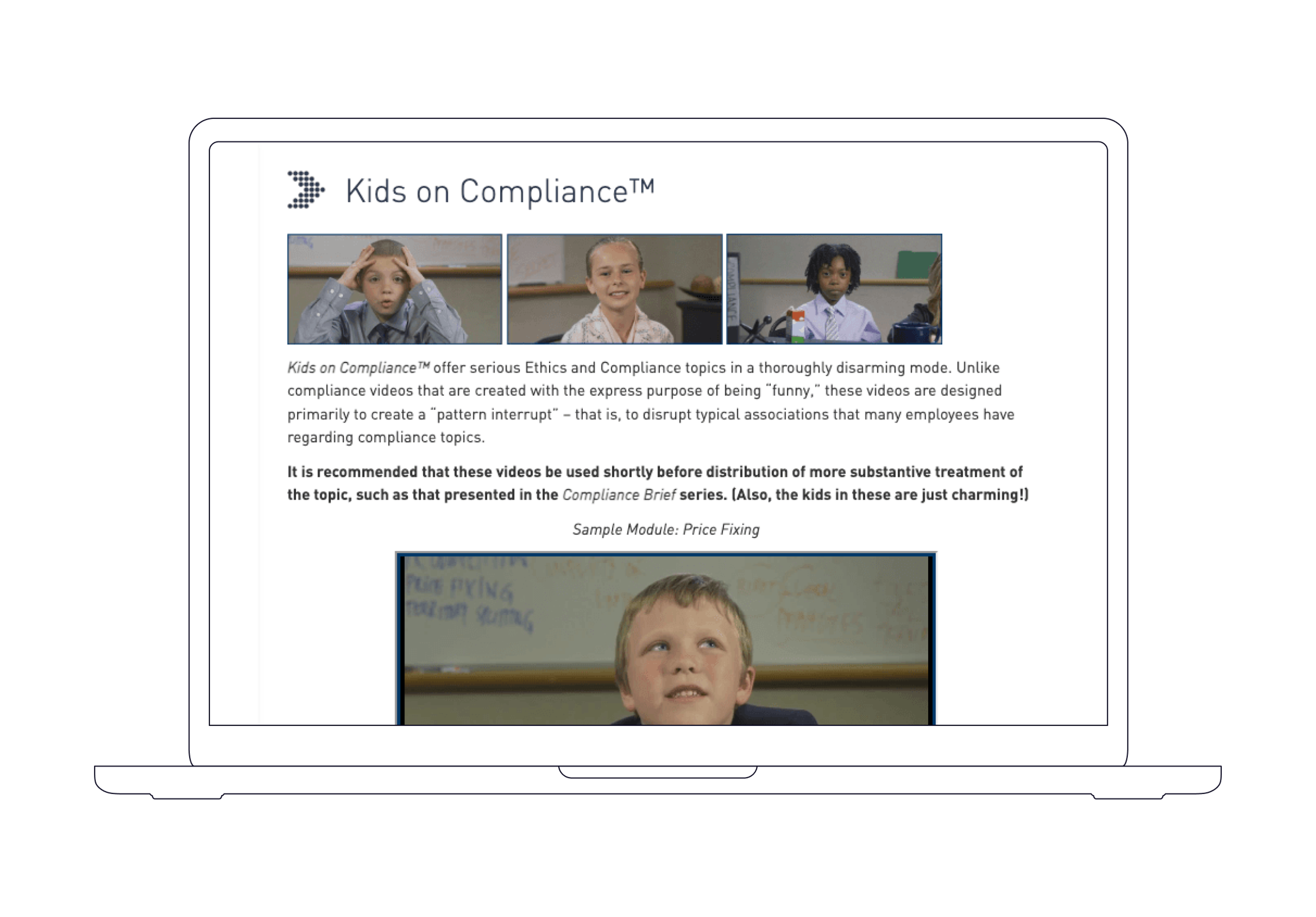 Child in compliance video