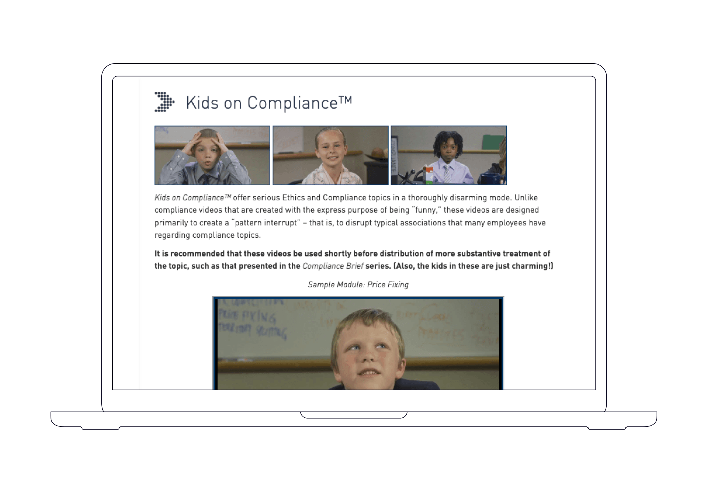 Child in compliance video