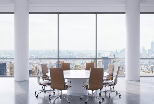 A board room representing private equity advisory board responsibilities