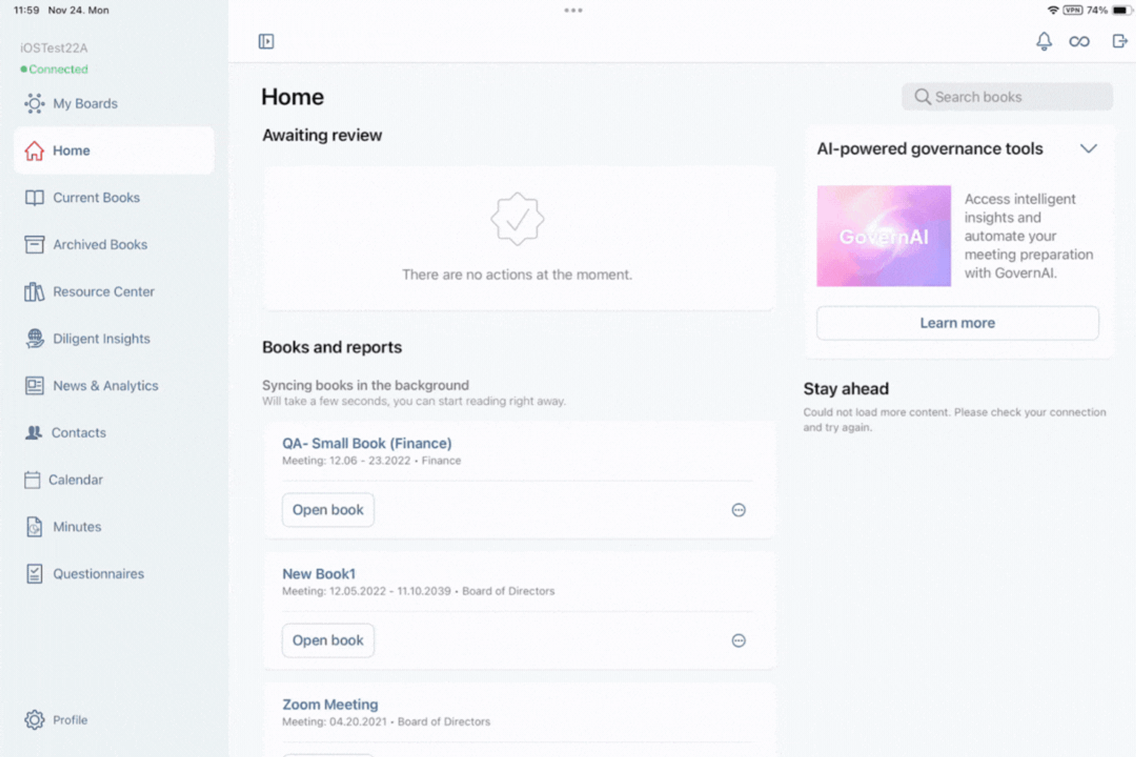 Diligent GovernAI Trial iOS