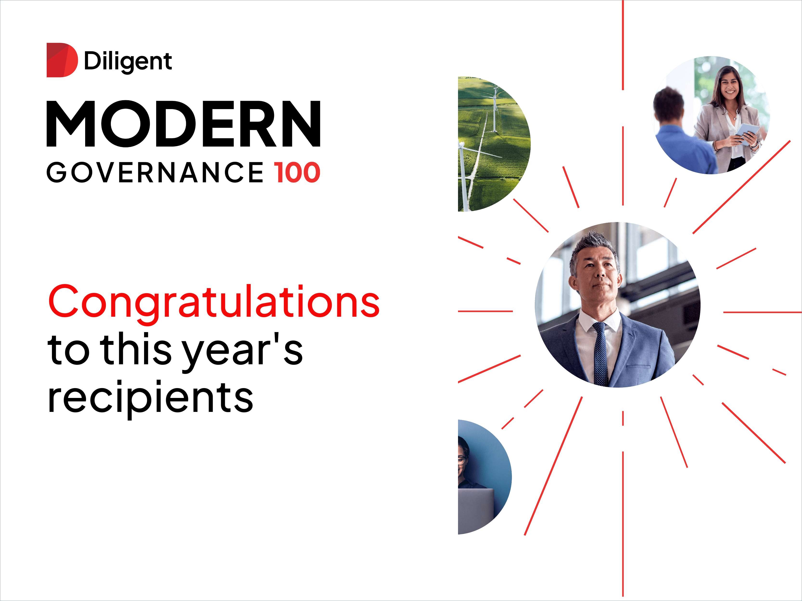 Diligent Modern Governance 100 Award winners