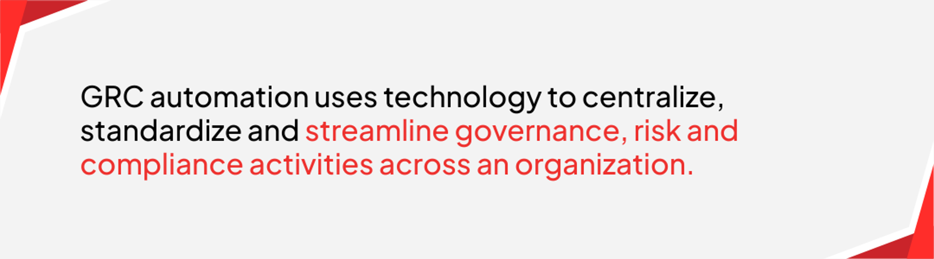 Banner with information about GRC automation