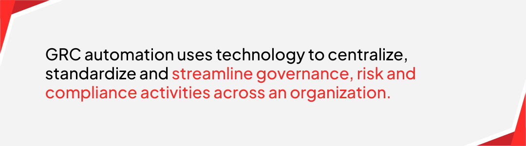 Banner with information about GRC automation