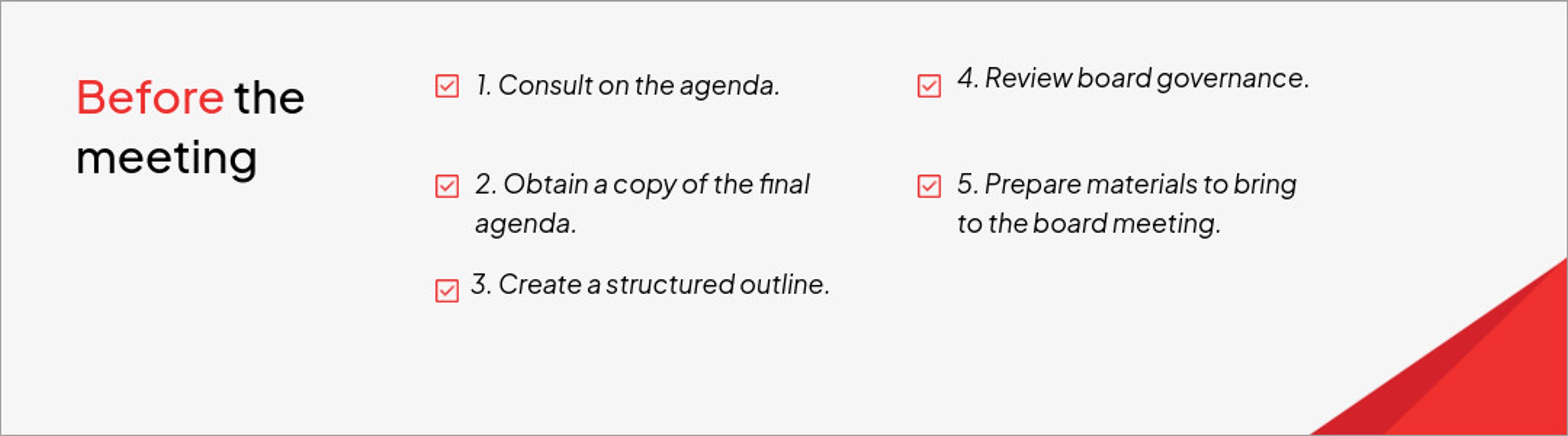 How to take minute sat a board meeting - before the meeting