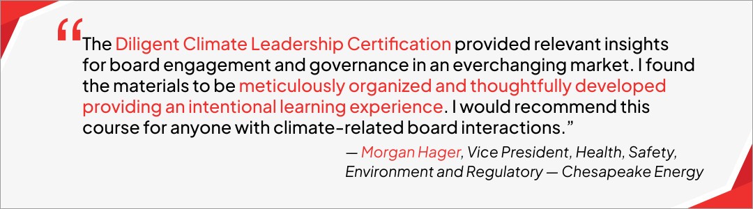 Board of directors training Morgan Hager quote