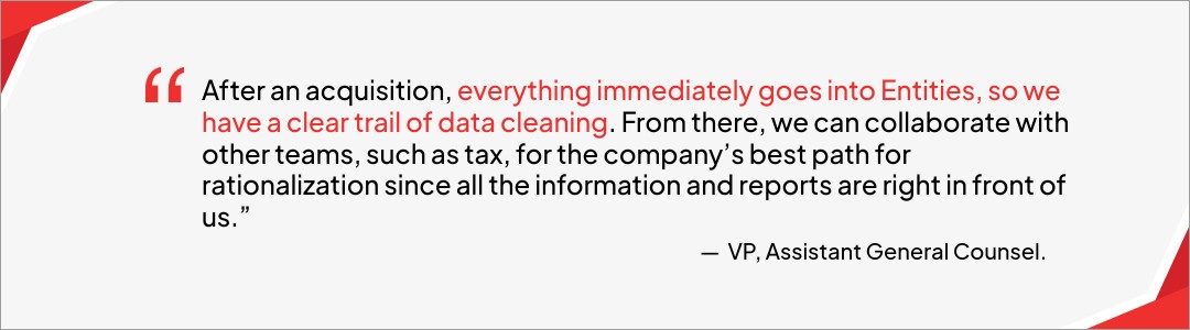 VP speaking on how they use Diligent Entities for their corporate records management