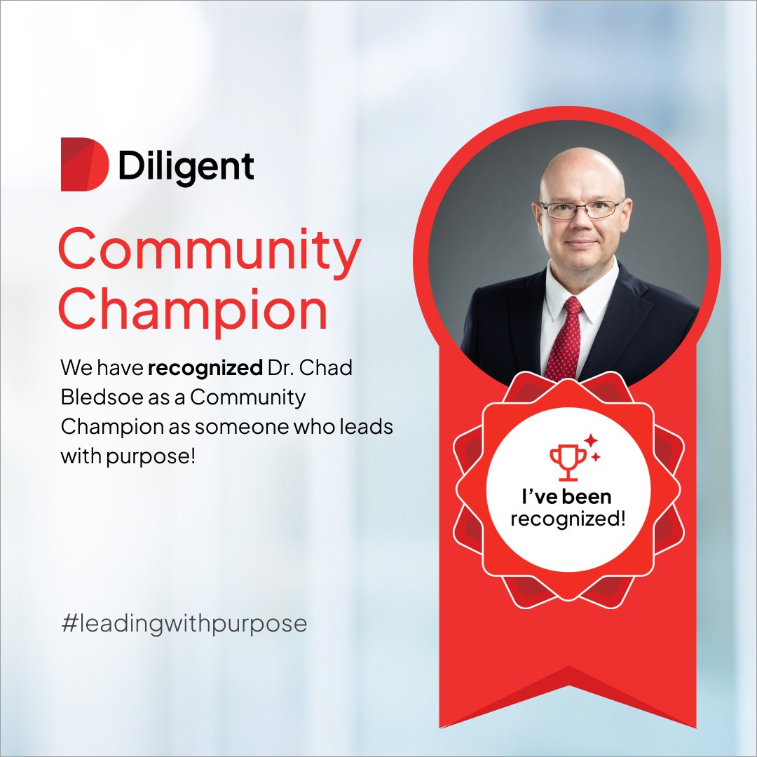 Dr. Chad Bledsoe is Diligent's Community Champion