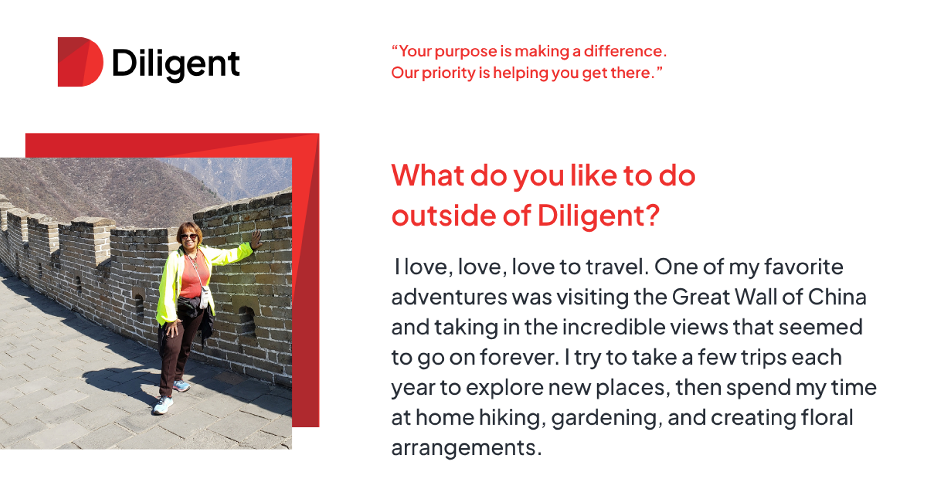 What do you like to do outside of Diligent?