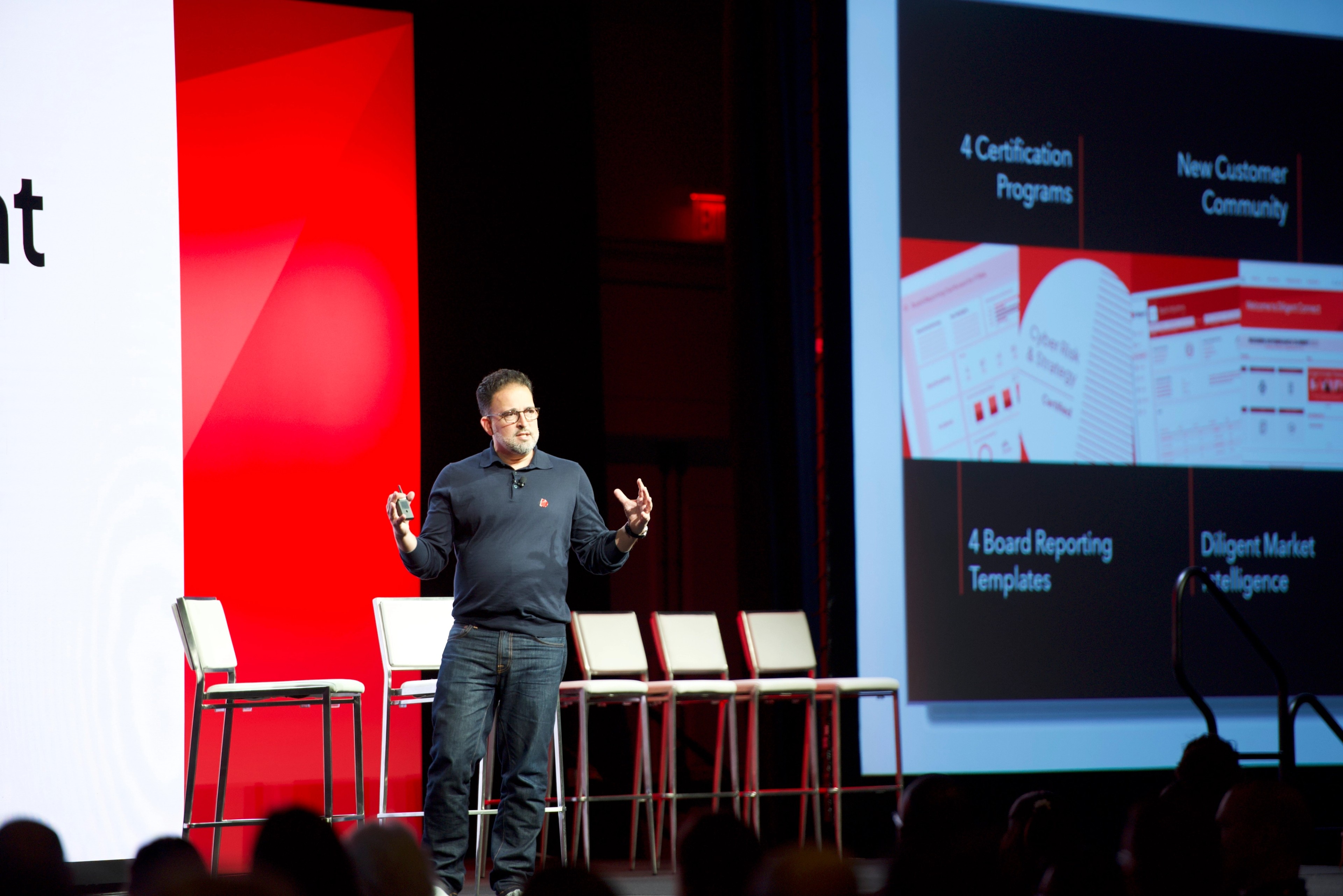 CEO speaking on stage