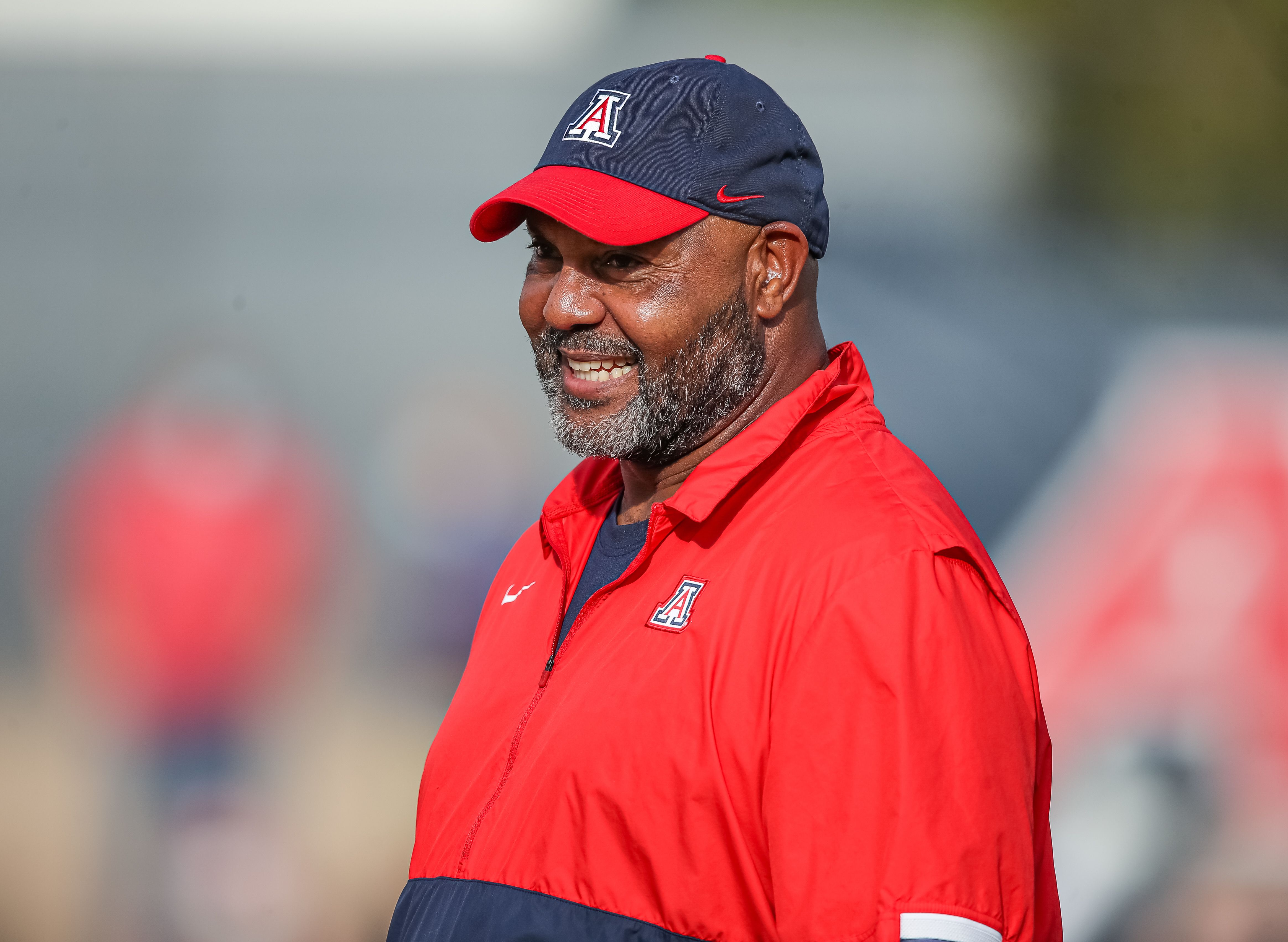 Ricky Hunley at Arizona spring practice