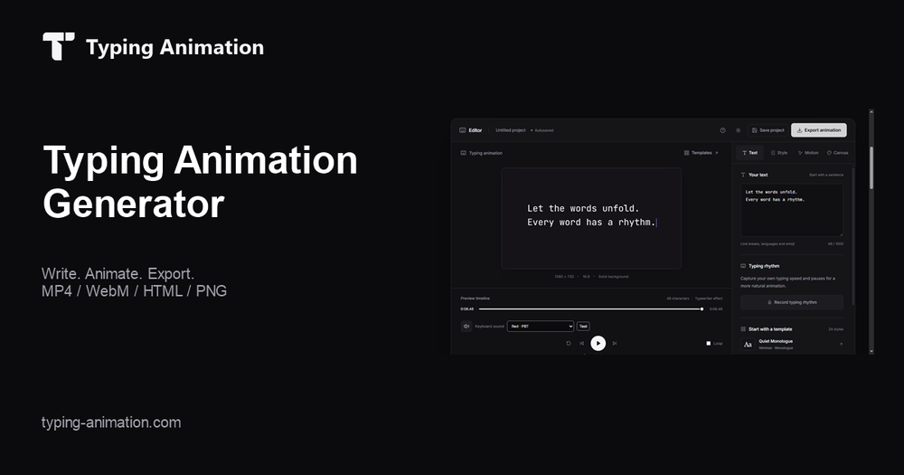 image of Typing Animation