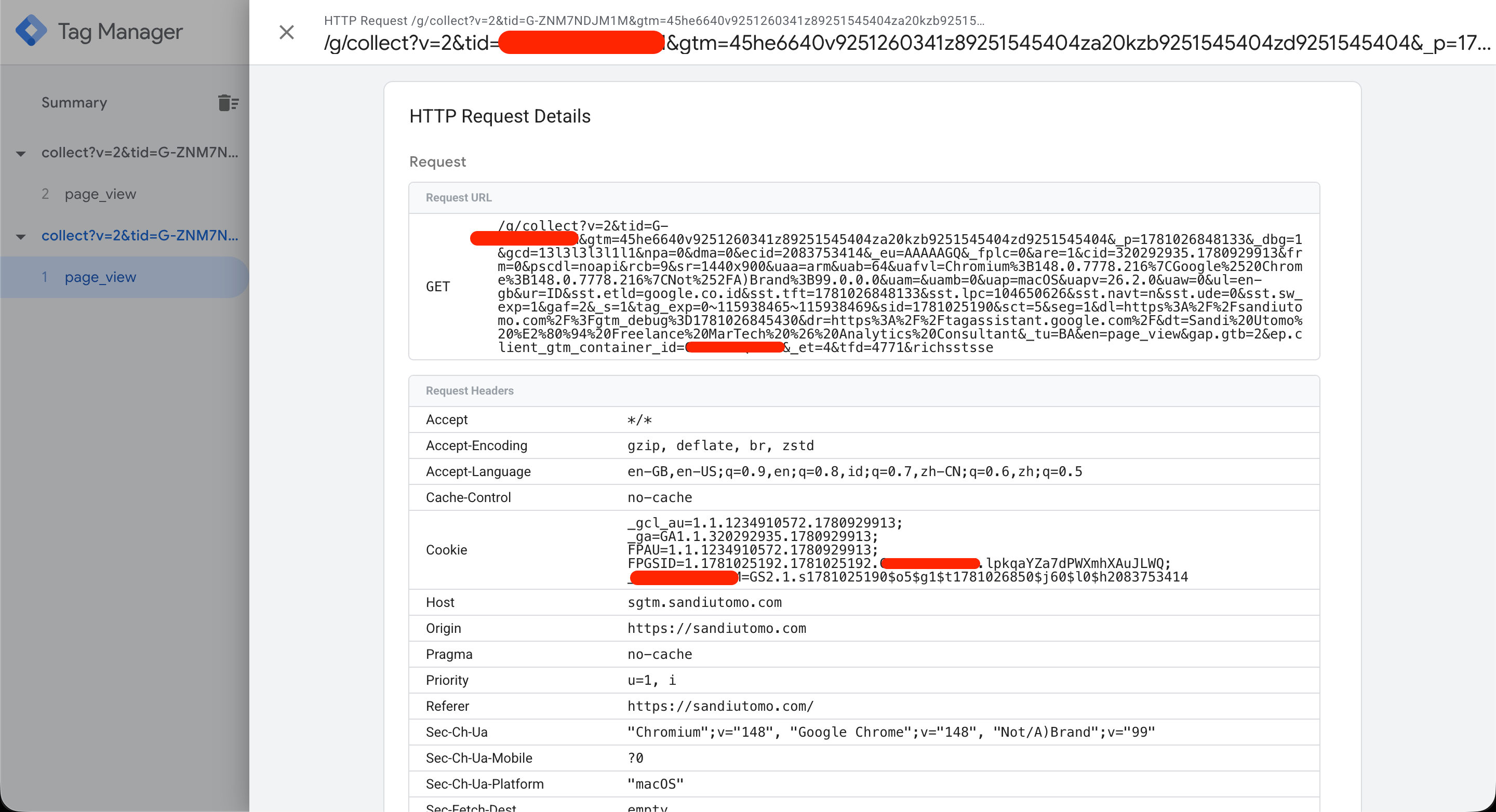 Request details on sGTM