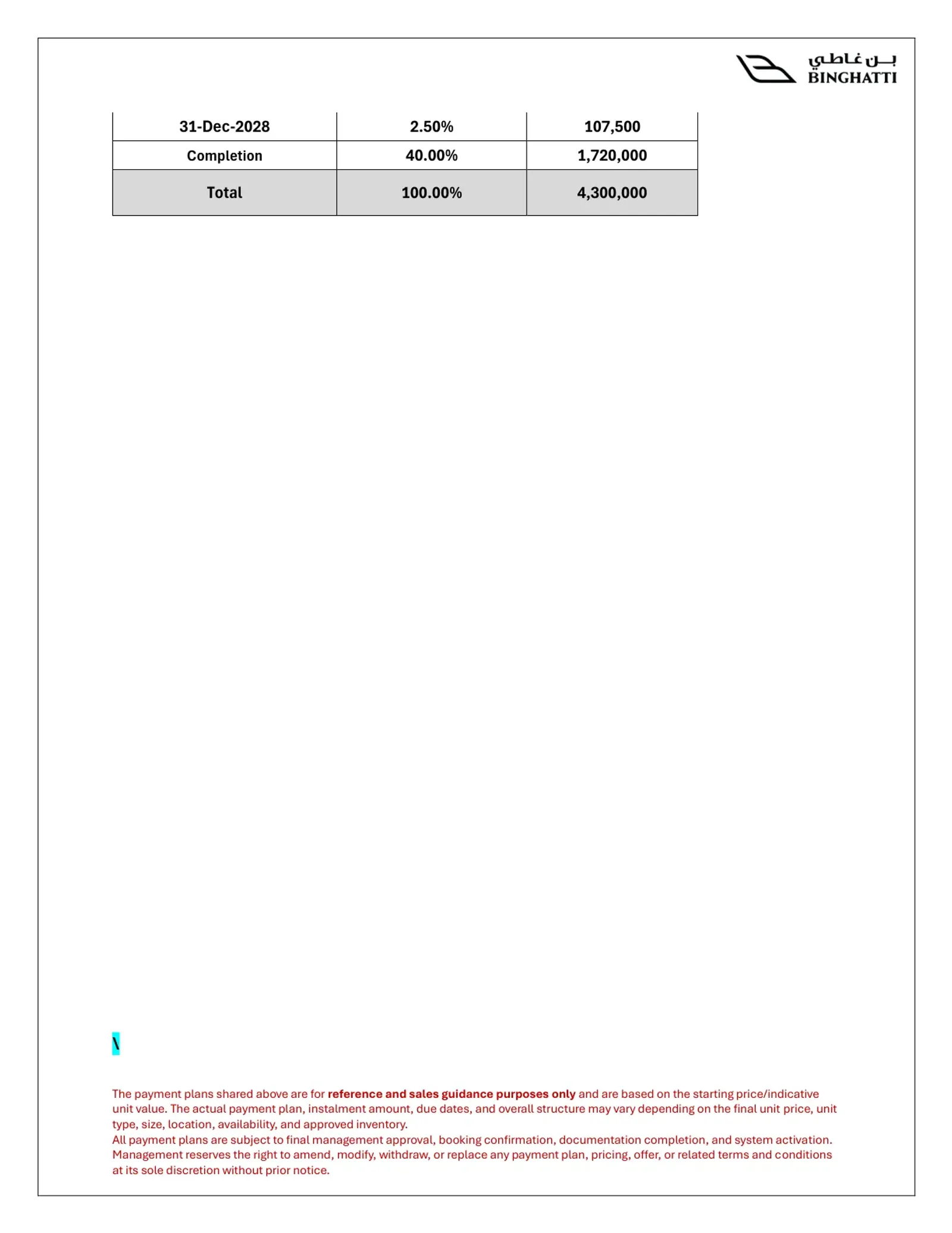 Payment Plan Page 10