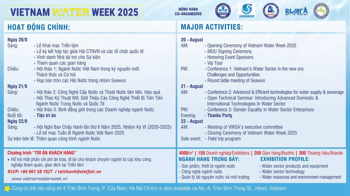 Hãy cùng tham gia và trở thành một phần trong hành trình xây dựng ngành nước Việt Nam hiện đại, bền vững và hội nhập quốc tế.