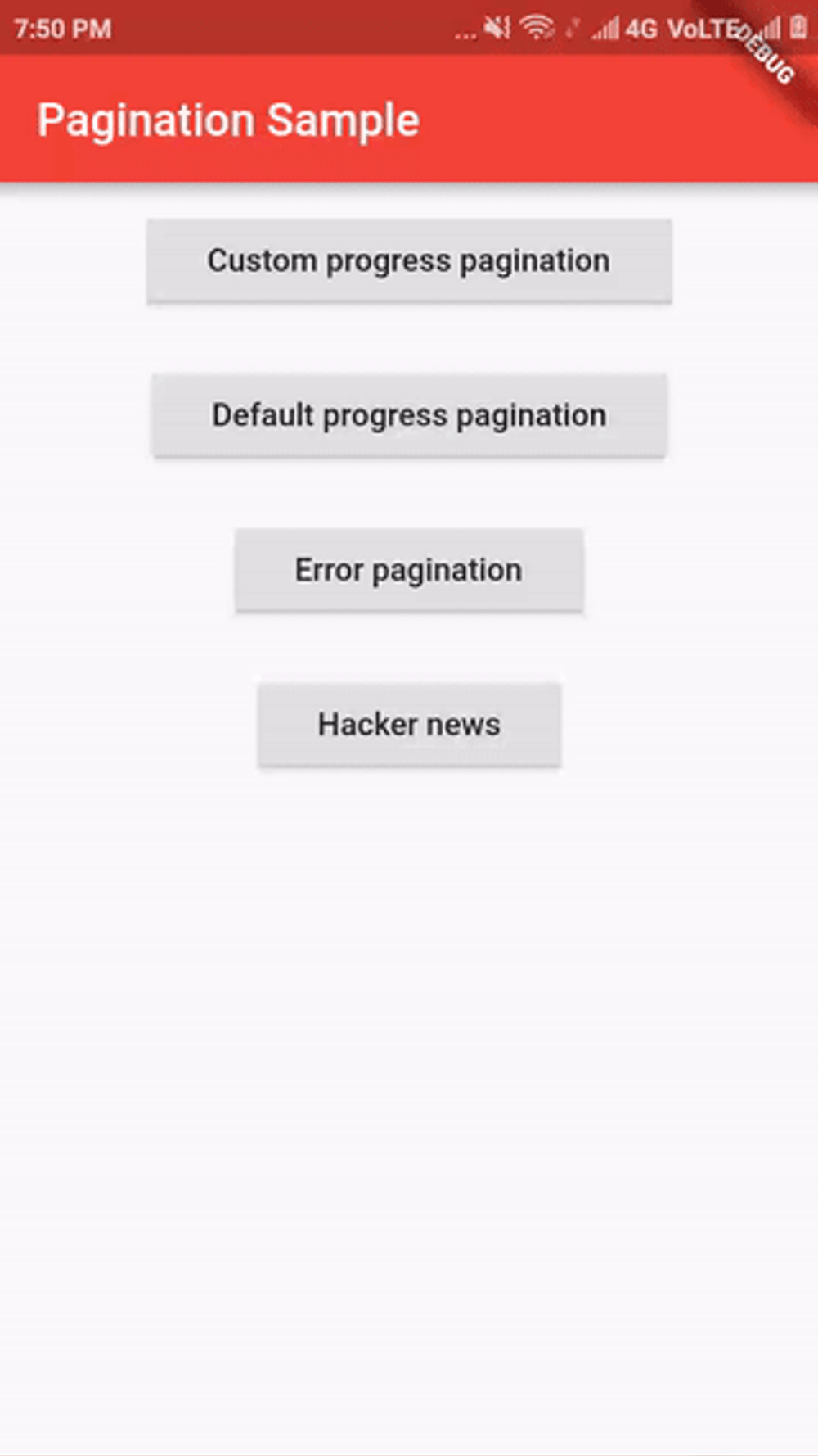 Flutter Pagination with Default Progress Widget