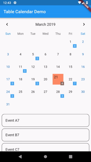 Table Calendar
