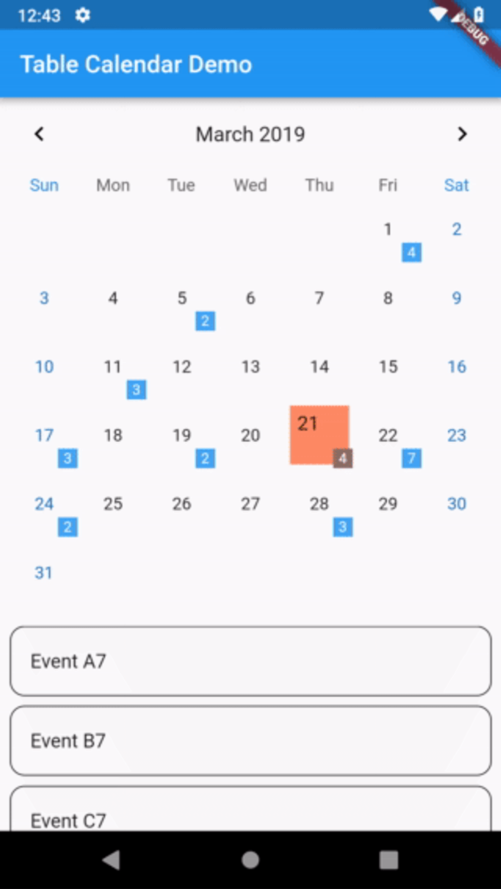 Table Calendar