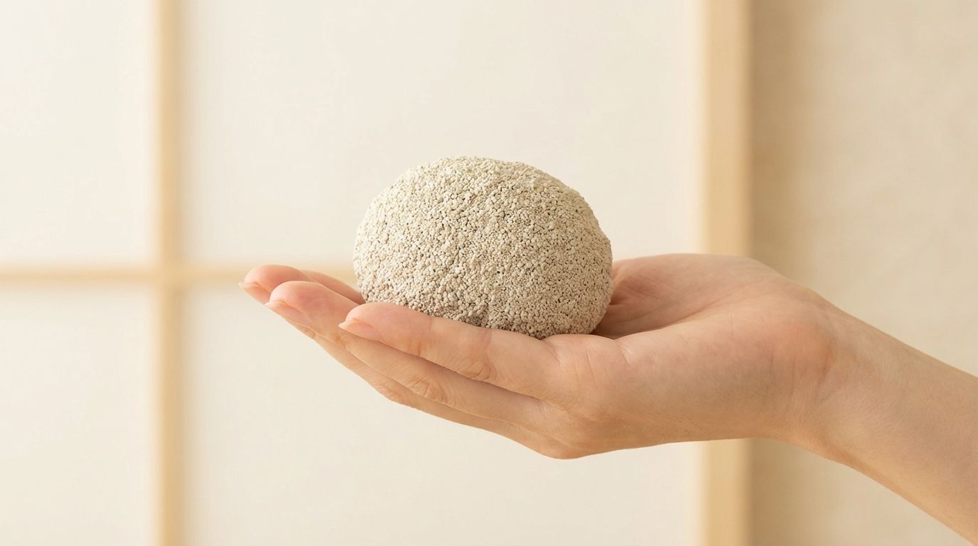 Hand holding a perfectly formed cat litter clump