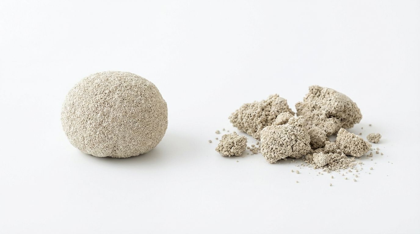 Vergleich: Fester vs. zerfallener Klumpen