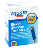 equate blood glucose strip