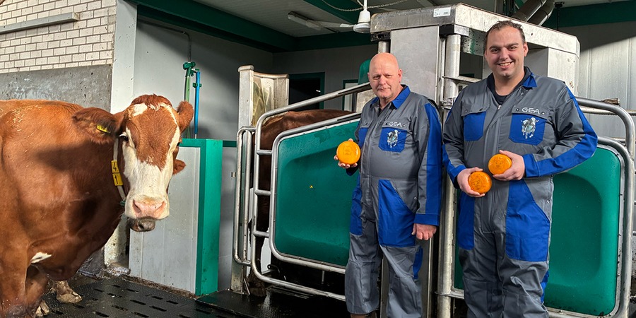 Mannen van GEA voor melkmachine
