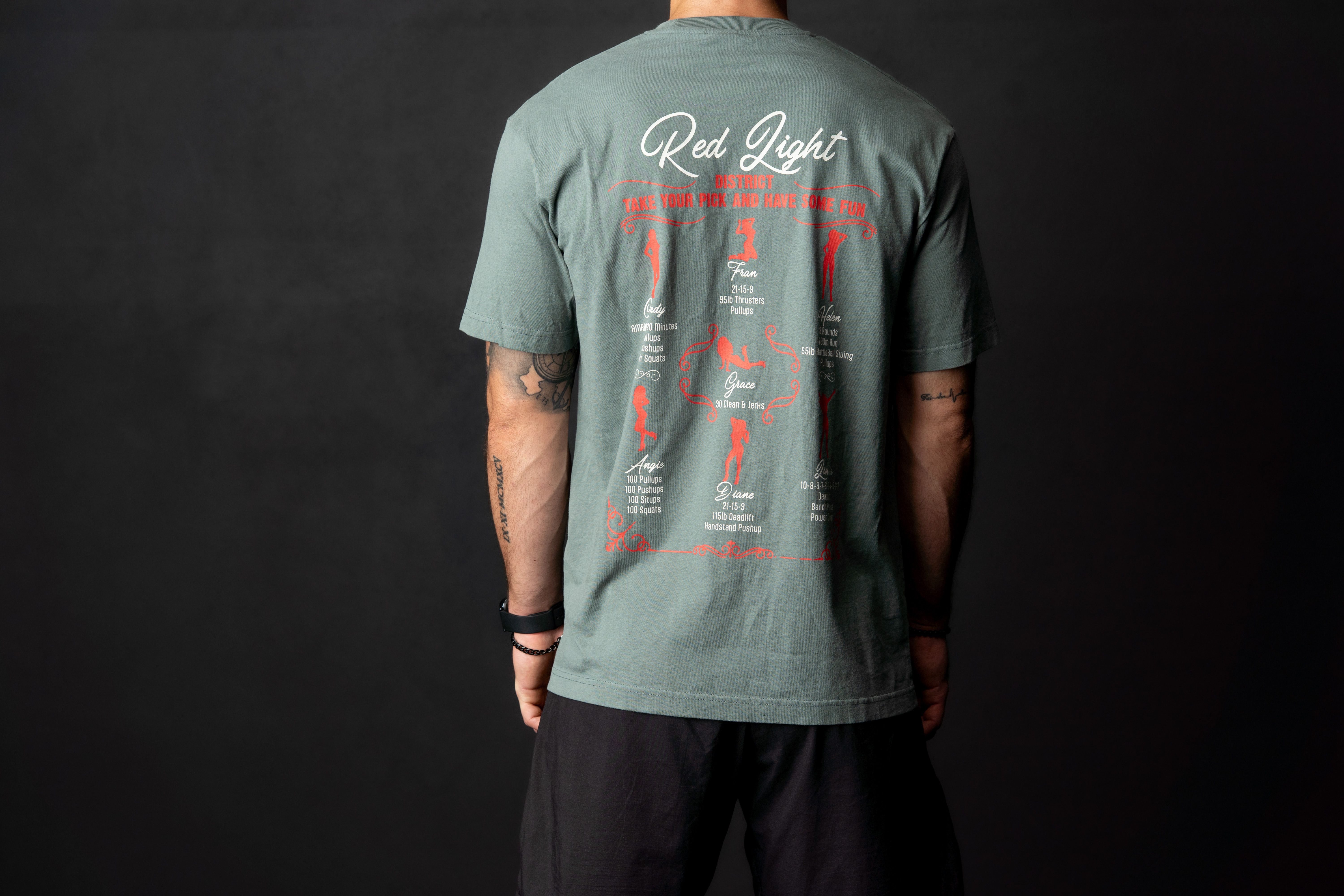 T-Shirt Red-light CrossFitter Verde Costas