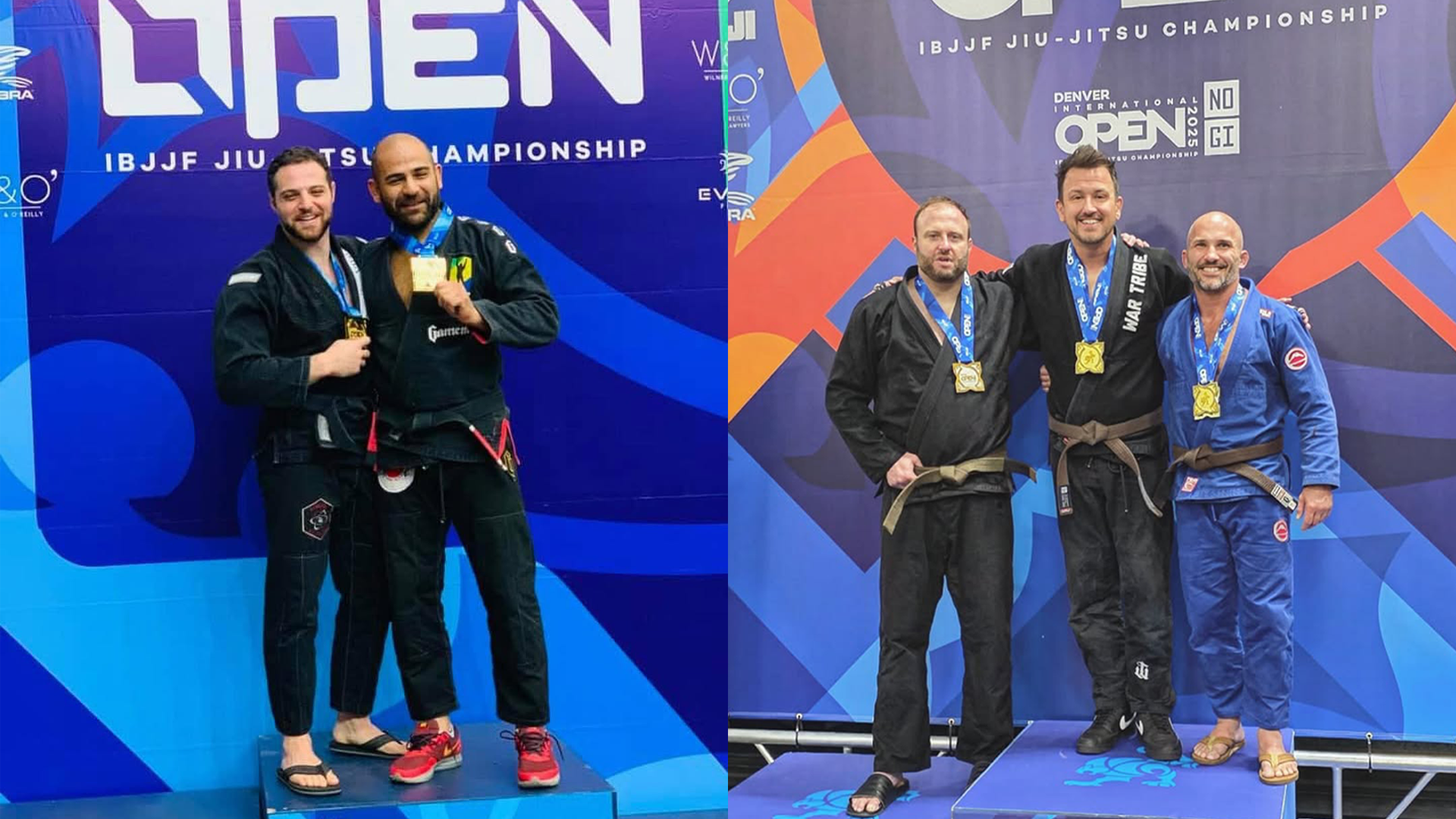 Via Jiu Jitsu professors on the podium at competitions