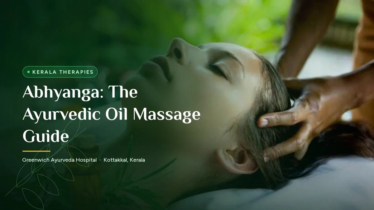 Abhyanga Ayurvedic warm oil massage being given at Greenwich Ayurveda Hospital, Kottakkal, Kerala
