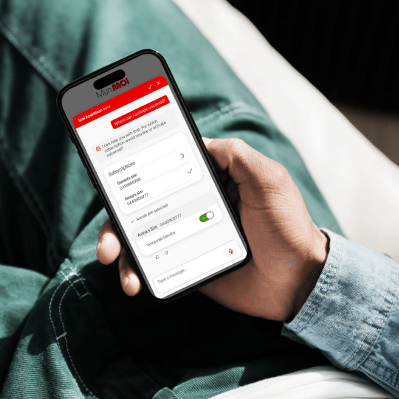 Moi ApulAInen — the conversational AI assistant in the Mun Moi app