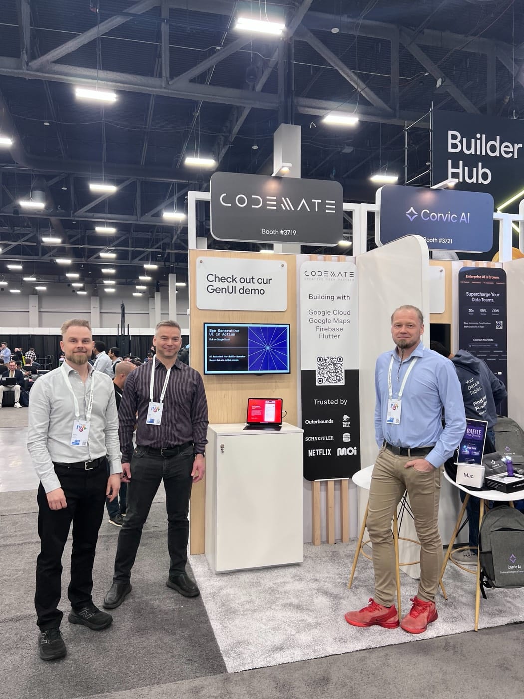Codemate team members at the Codemate booth at Google Cloud Next