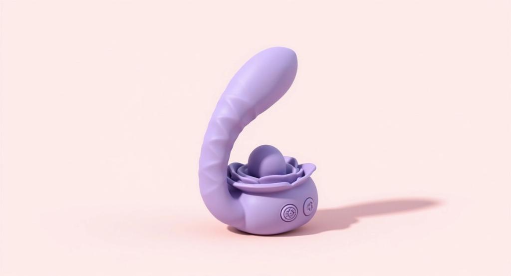 Newly landed lilac vibrator bold on a very pale blush ground