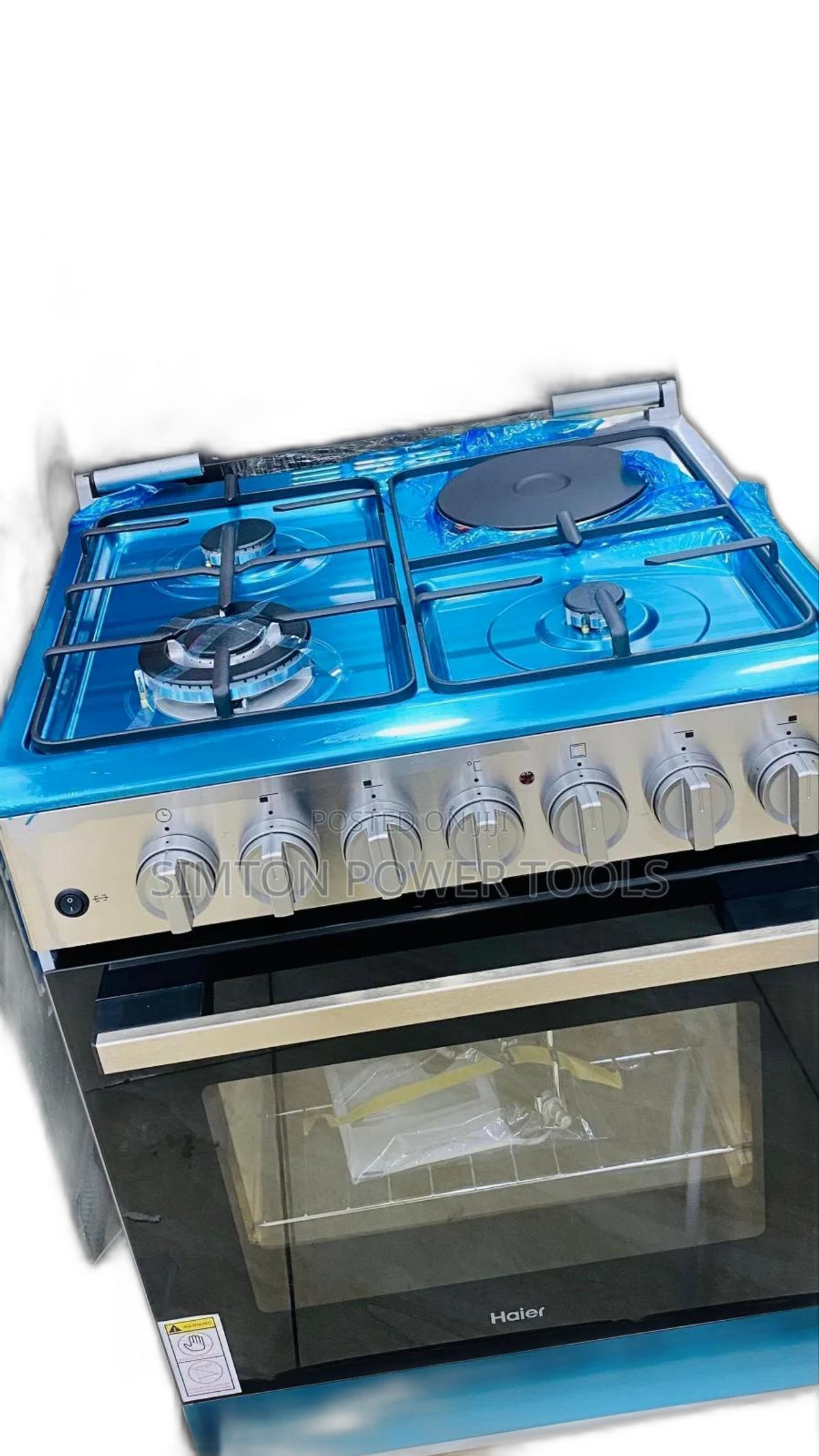 Syinix 60 × 60 3 Gas Burners +1 Electric Hotplate Cooker