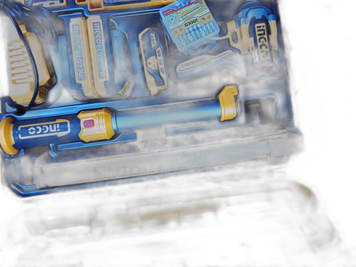 INGCO 20V Cordless Brushless Impact Wrench Combo Kit.