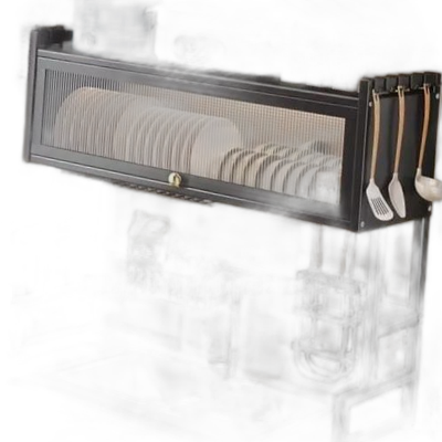 Over-the-Sink Dish Drying Rack With a Closable Cabinet Door,