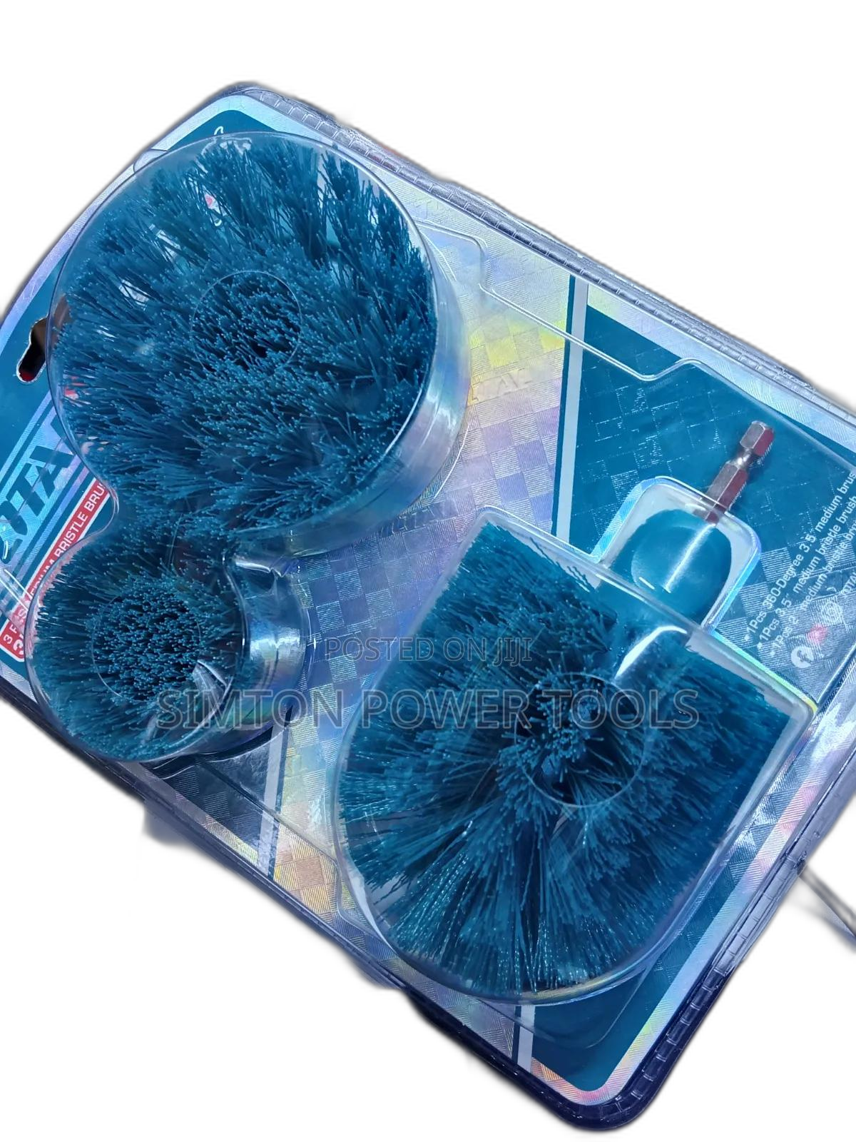 TOTAL Tools 3-Piece Power Scrubber Drill Brush Attachment Kit