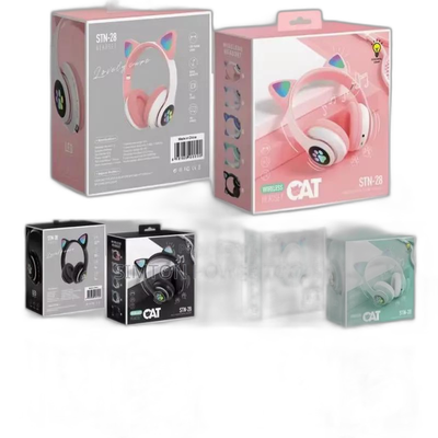 STN-28 Wireless Cat Ear Headphones, With Glowing RGB LED Lighting