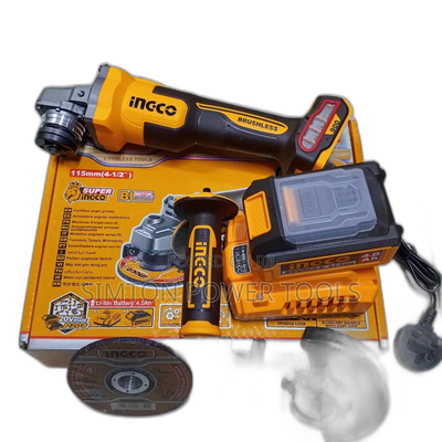 Cordless Ingco 20v Brushless Angle Grinder