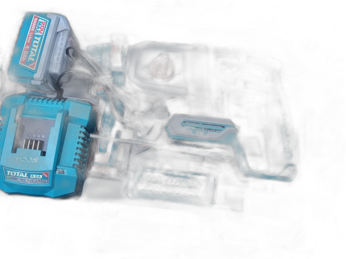 TOTAL 20V Max Brushless Li-Ion Cordless Rotary Hammer Drill Kit