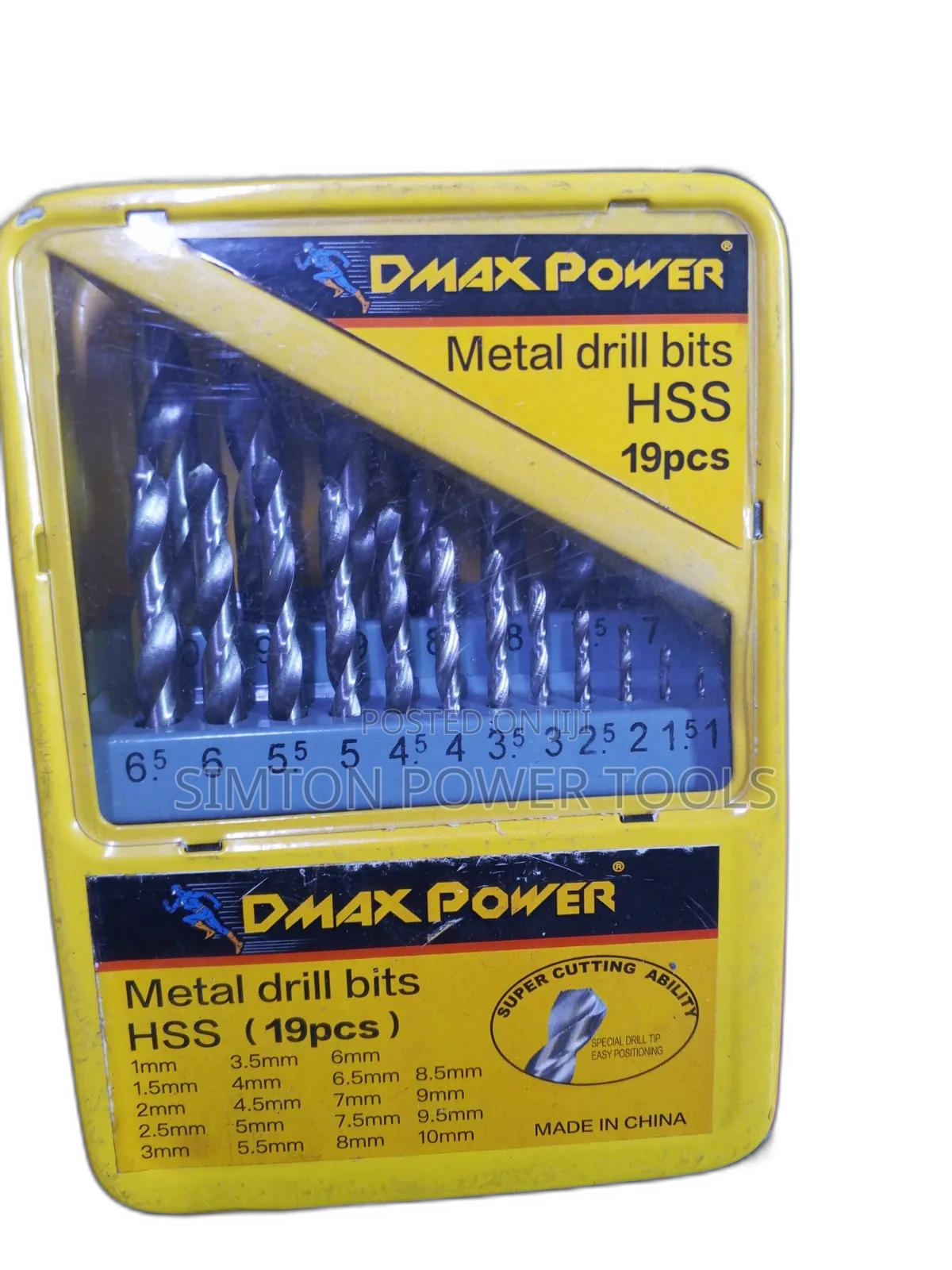 19pc Dmax Power Metal Drill Bits