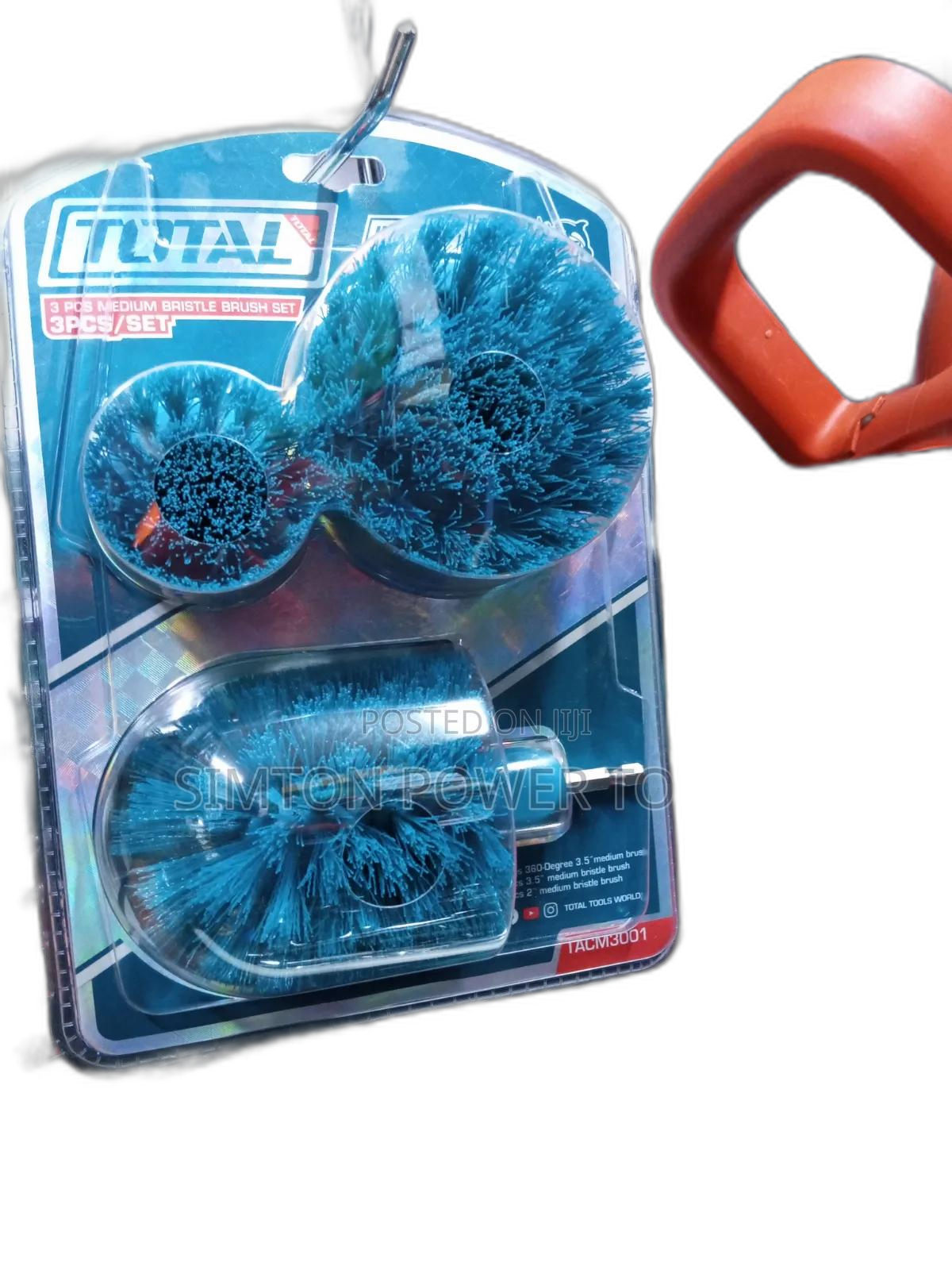 TOTAL Tools 3-Piece Power Scrubber Drill Brush Attachment Kit,.,.,.