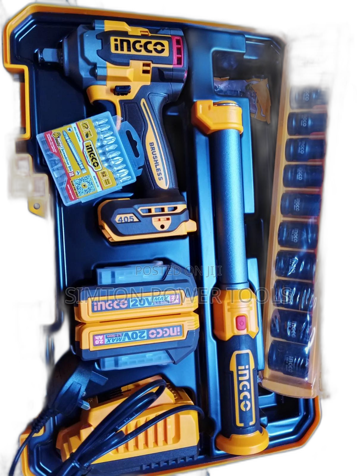 INGCO 20V Cordless Brushless Impact Wrench Combo Kit