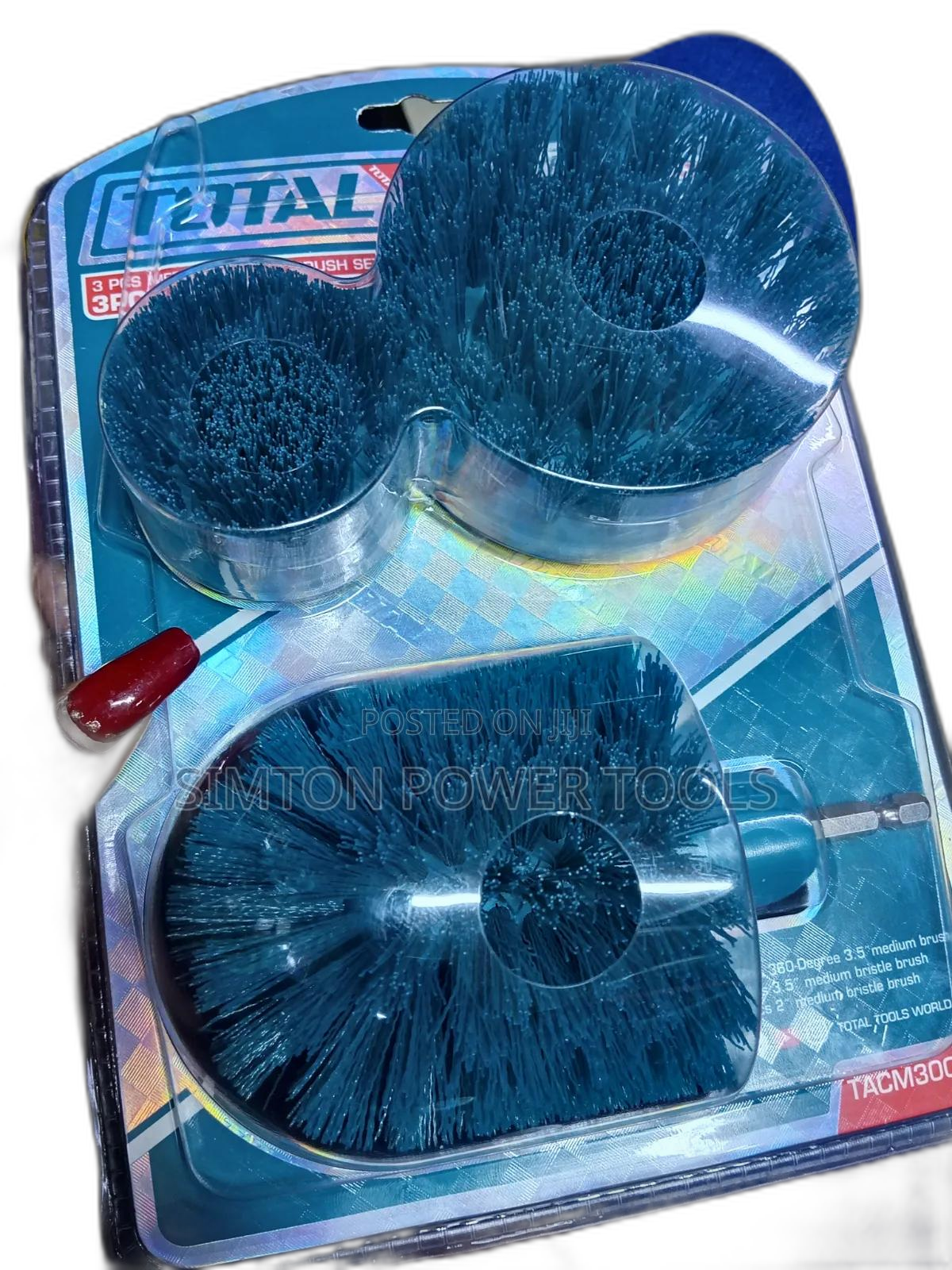 TOTAL Tools 3-Piece Power Scrubber Drill Brush Attachment Kit