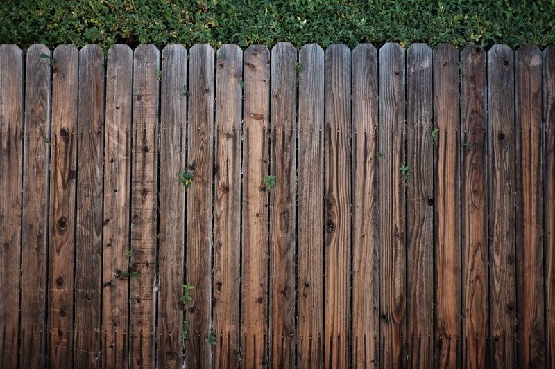 A stained wooden fence