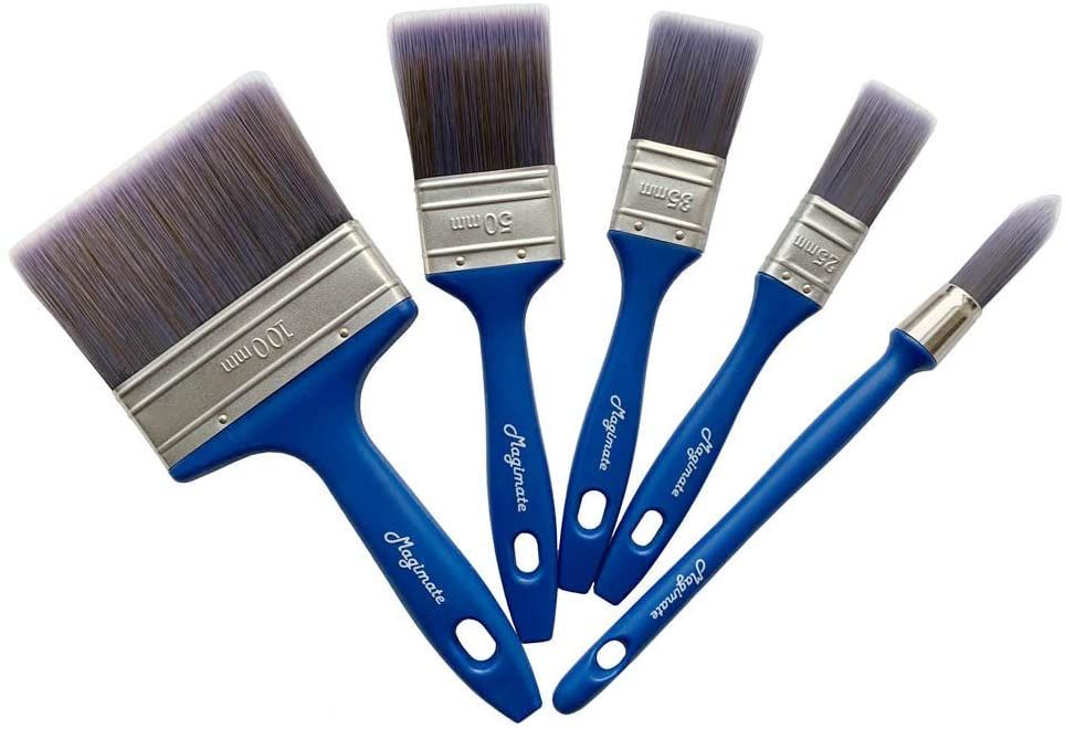 Magimate Wall Paint Brush Angled Cut-in Trim Brushes 2 1/2 inch Medium Size for Household Touch Ups and Wood Stain Application