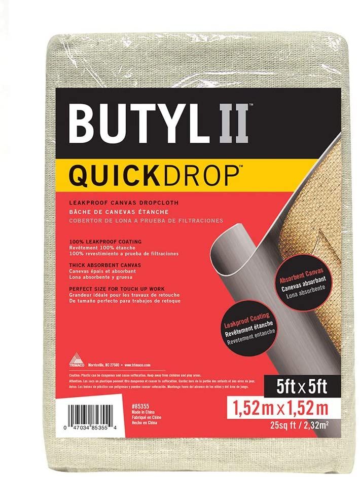 Trimaco Butyl II Quick Drop Leakproof Canvas Drop Cloth