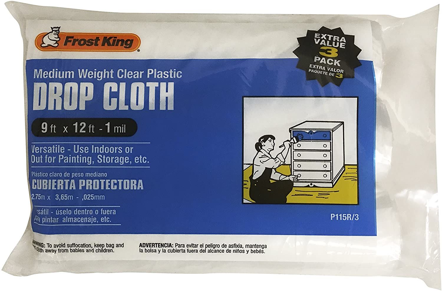Frost King Medium Weight Clear Plastic Drop Cloth