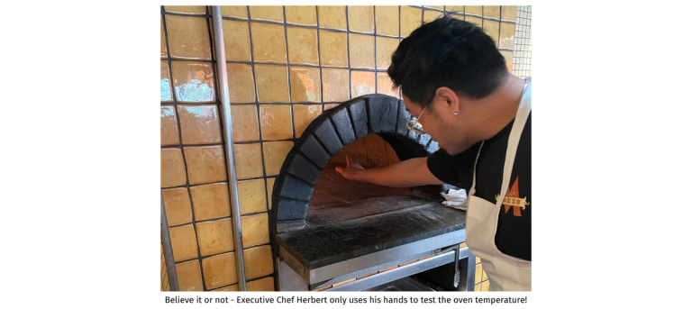 Chef Herbert testing the oven