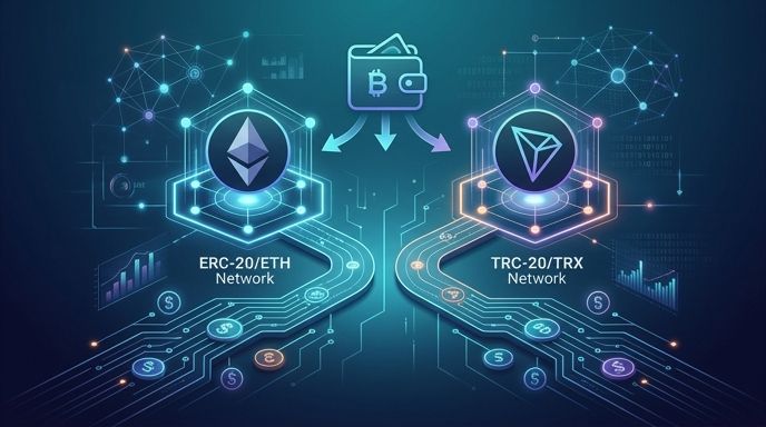 Screenshot of ERC-20 vs. TRC-20: Wählen Sie das richtige Krypto-Netzwerk