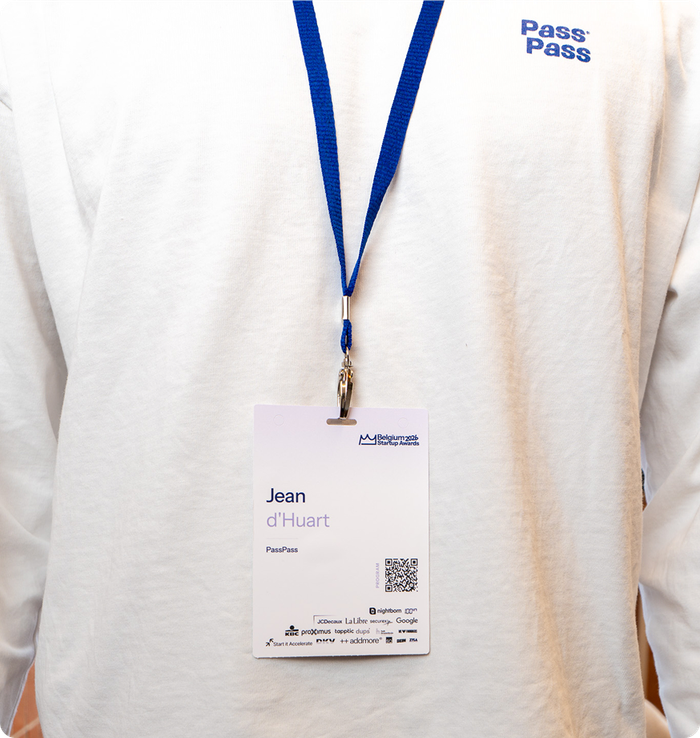 Exemple de badge événementiel imprimé avec PassPass