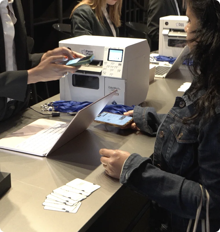Impression sur site, de l'inscription au badge